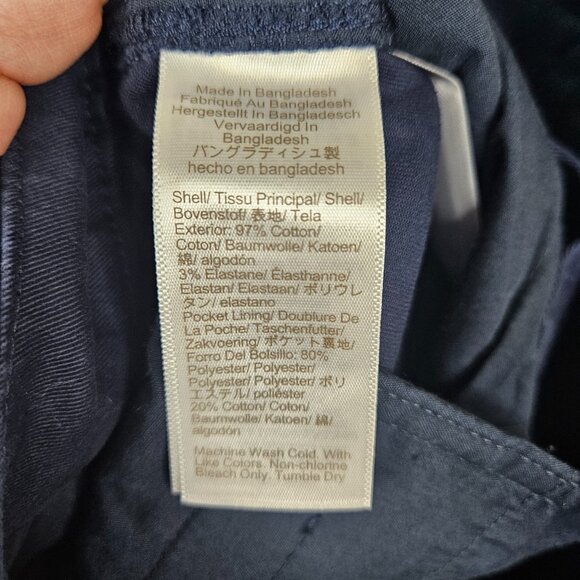 J.CRW High-Rise Girlfriend Chino Navy Blue Casual Pant Size 00 NEW - Picture 7 of 10